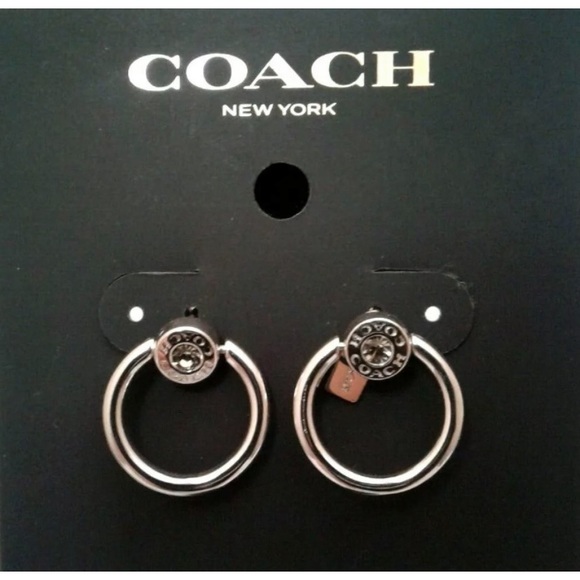 NWT Coach Open Circle Halo Stud Earrings - Picture 3 of 8